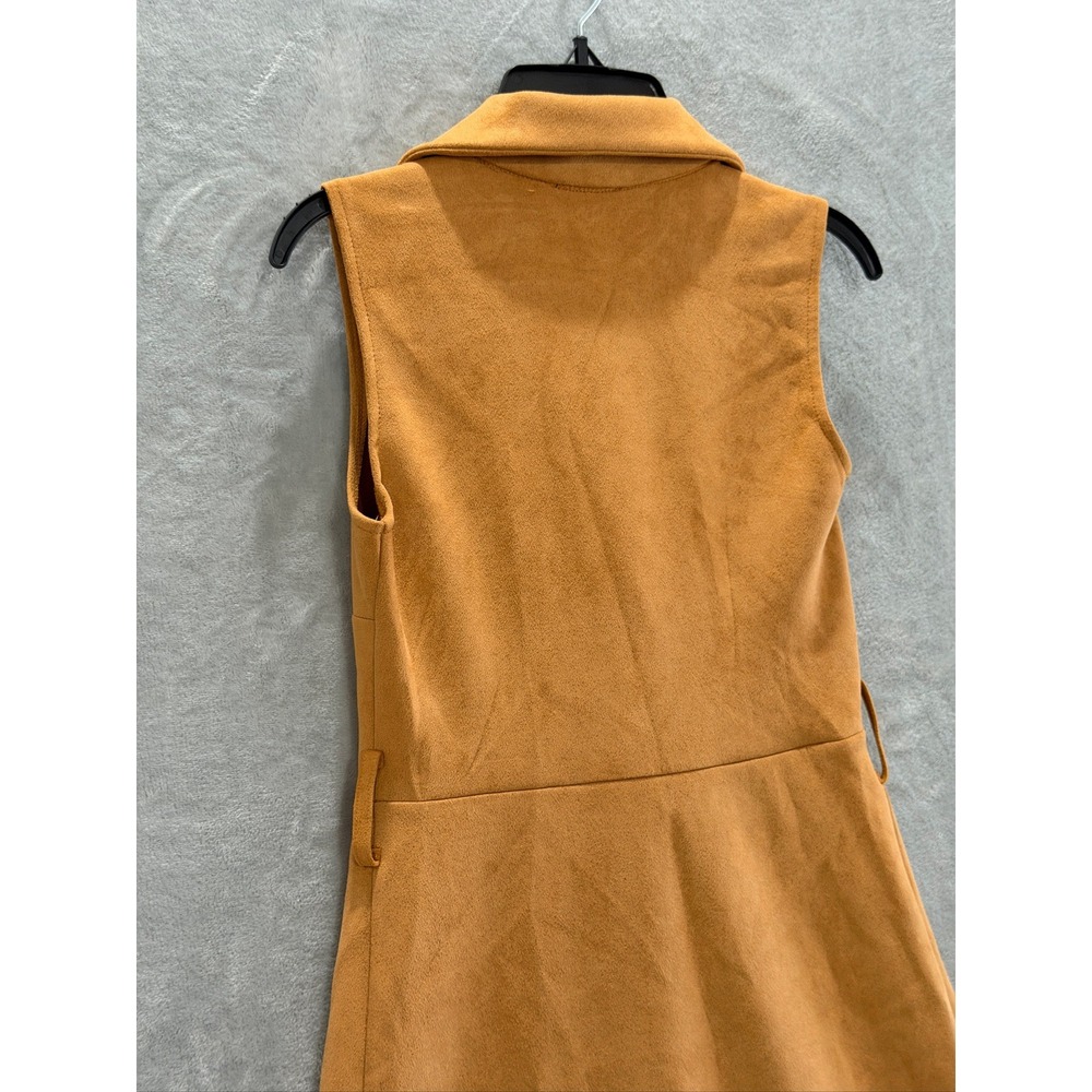 Rosie Harlow Planet Gold Juniors' Faux-Suede Sleeveless Jacket Midi Dress XS $69 - Picture 12 of 12